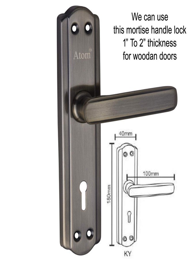 Atom Door Lock for Home, 7 Inch Steel Alloy Antique Brass Handleset, 6 Lever Double Stage Lockset with Brass Lock Mechanism for House, Hotel, Office (606KY) - Image 3